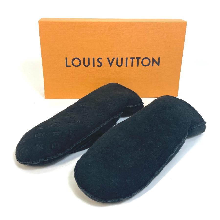 LV ルイヴィトン　マフラー　ミトン手袋　セット　ブラック LV ルイヴィトンマフラーミトン手袋セットブラック