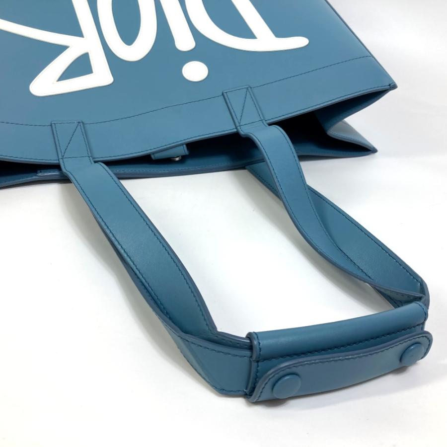 Dior ディオール ロゴ ショーンステューシーコラボ ハンドバッグ トートバッグ レザー ブルー メンズ.【中古】 |  | 03