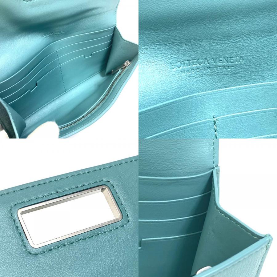 BOTTEGA VENETA ボッテガヴェネタ 629557 2つ折り長財布 コンチネンタルウォレット 長財布 レザー ブルー レディース【中古】新品同様 |  | 08