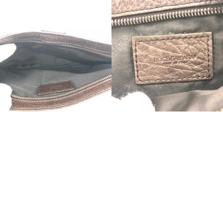 DOLCE&GABBANA ドルチェアンドガッバーナ アクセサリーポーチ レザー ブラウン レディース【中古】 |  | 09