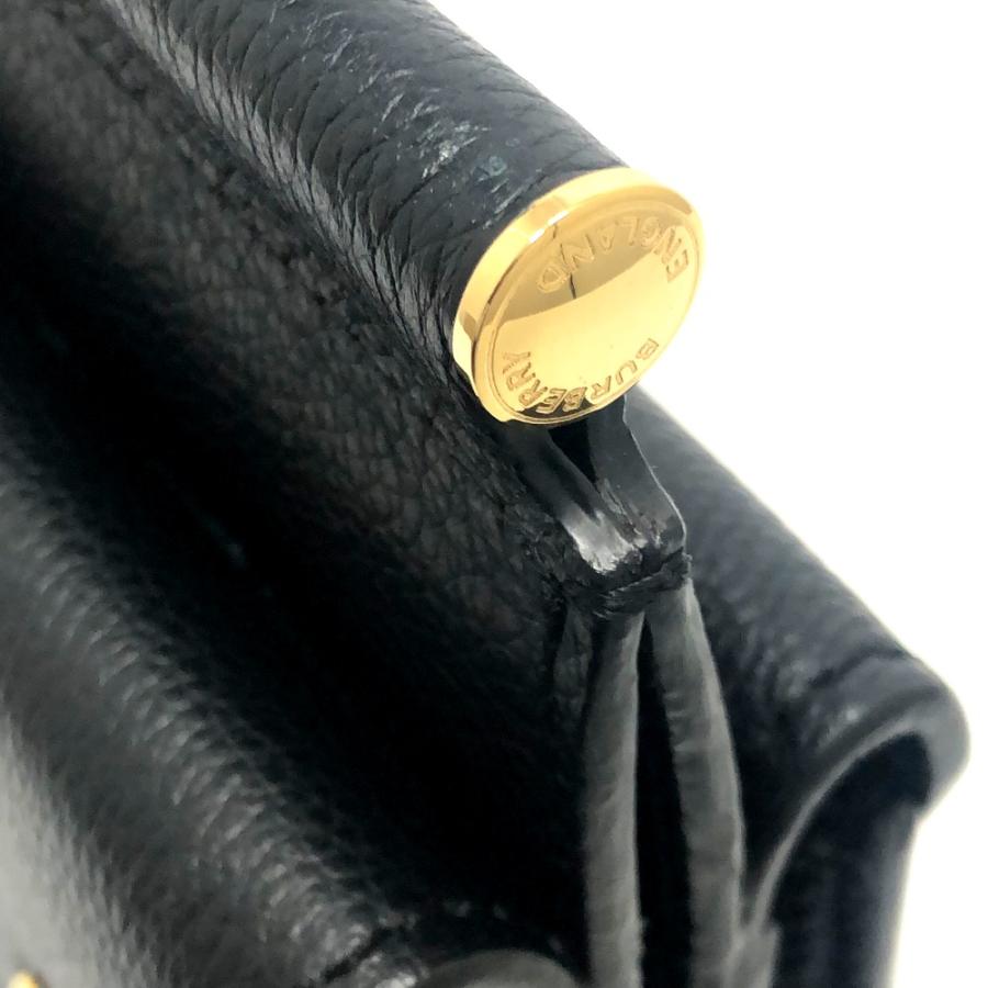 BURBERRY バーバリー スクエア型 スモール タイトルバッグ ロゴ ハンドバッグ レザー ブラック ユニセックス【中古】 | BURBERRY | 07