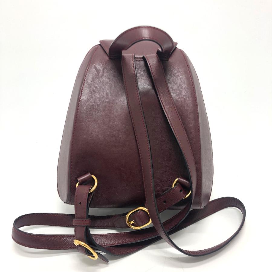 CARTIER カルティエ マストライン ミニリュック バッグパック リュックサック レザー ボルドー レディース【中古】 | Cartier | 01
