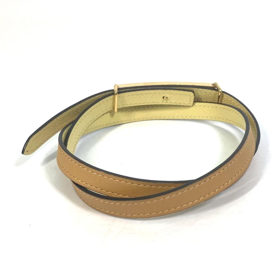 HERMES エルメス 細ベルト ベルト レザー R□刻 ジョーヌプッサン/ジョーヌアンブル イエロー レディース.【中古】 | HERMES | 01