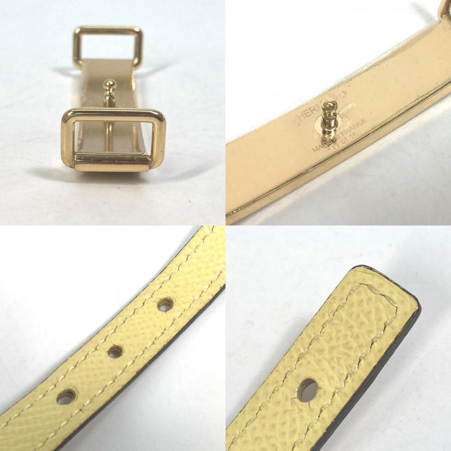 HERMES エルメス 細ベルト ベルト レザー R□刻 ジョーヌプッサン/ジョーヌアンブル イエロー レディース.【中古】 | HERMES | 08