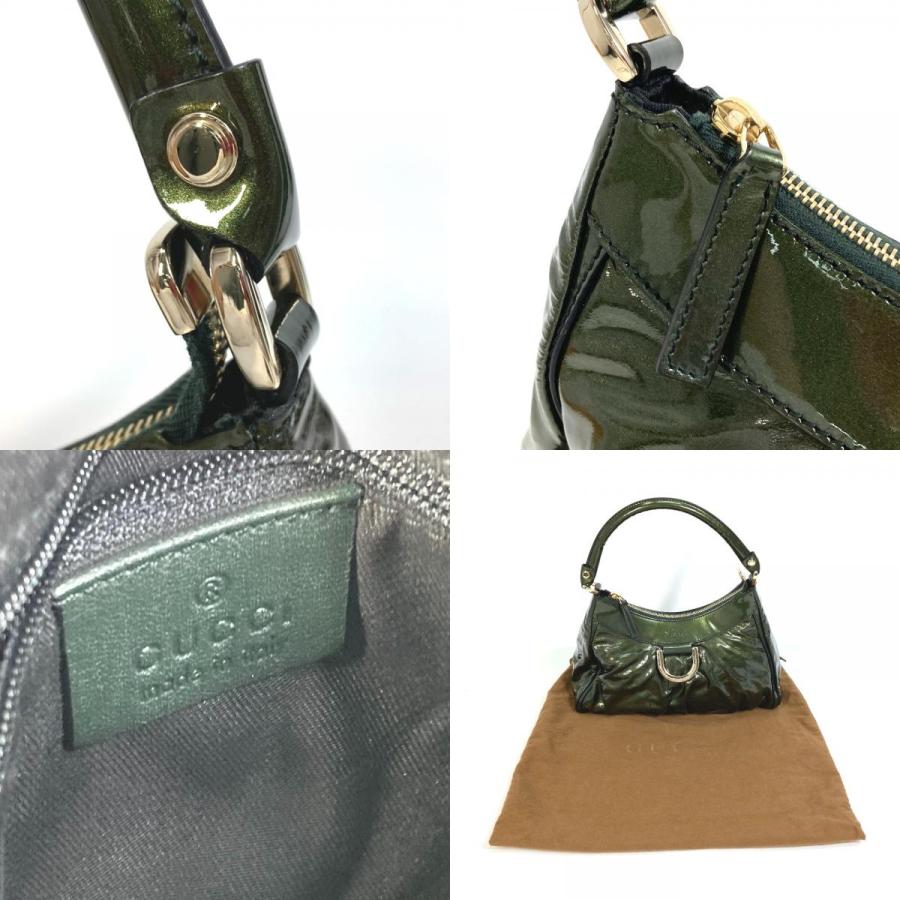 GUCCI ワンショルダーバッグ アビー　エナメル　ロゴ金具　シルバー金具 GUCCI ワンショルダーバッグ アビーエナメルロゴ金具シルバー金具