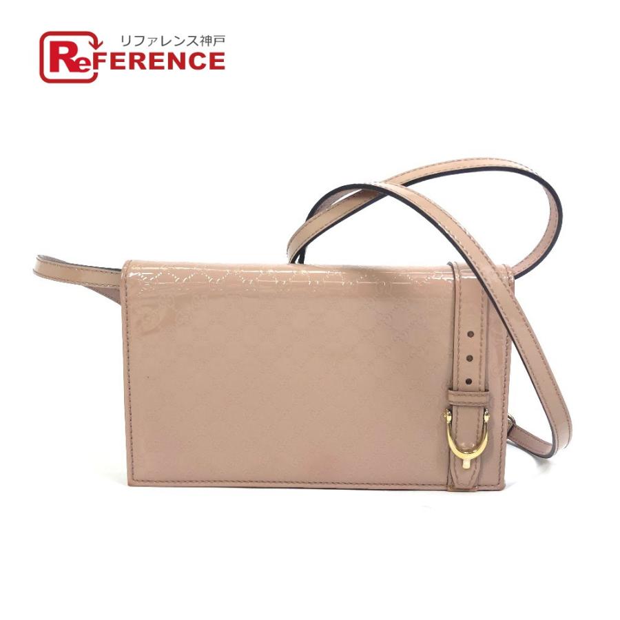 GUCCI グッチ 354086 GG/斜め掛け グッチニース/2WAY ショルダーウォレット ショルダーバッグ エナメル ベージュ レディース【中古】 | GUCCI