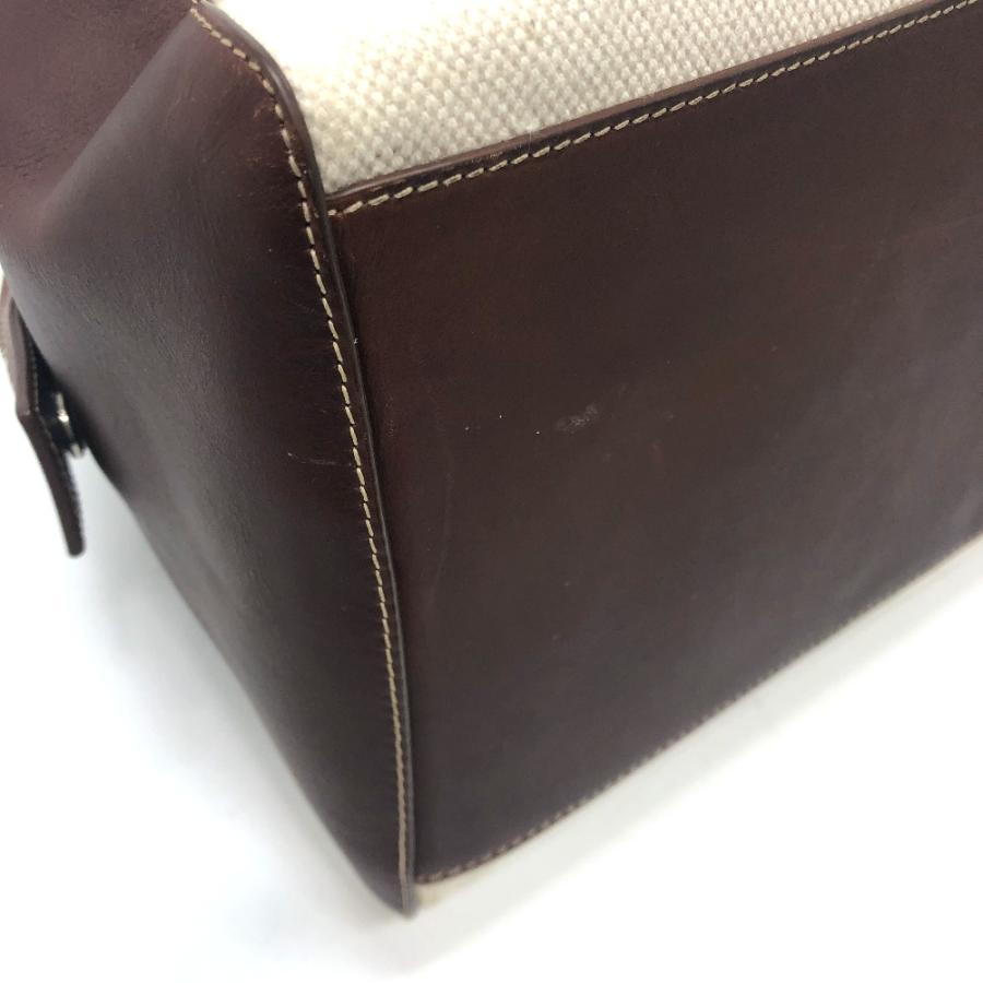 CELINE セリーヌ 165952 ロゴ ボストンバッグ キャンバス/レザー ベージュ/ブラウン レディース【中古】 | CELINE | 04