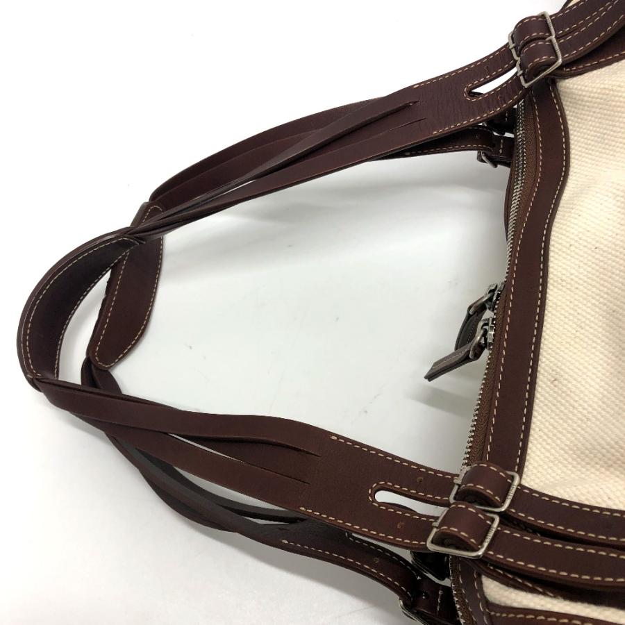 CELINE セリーヌ 165952 ロゴ ボストンバッグ キャンバス/レザー ベージュ/ブラウン レディース【中古】 | CELINE | 06