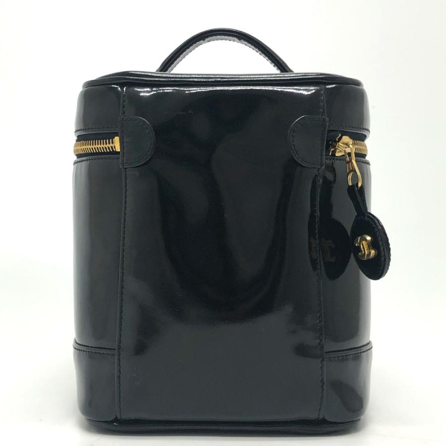 CHANEL シャネル A01998 CC ココマーク ヴィンテージ 化粧ポーチ バニティバッグ パテントレザー ブラック レディース【中古】 | CHANEL | 01