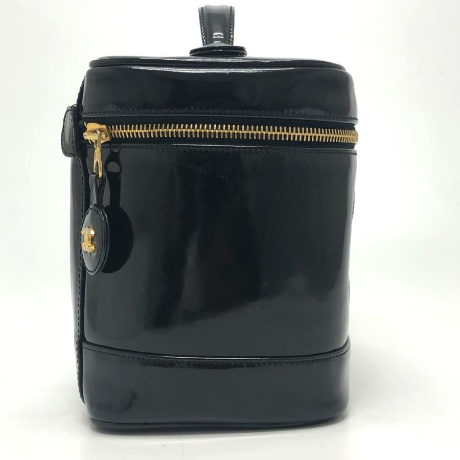 CHANEL シャネル A01998 CC ココマーク ヴィンテージ 化粧ポーチ バニティバッグ パテントレザー ブラック レディース【中古】 | CHANEL | 02