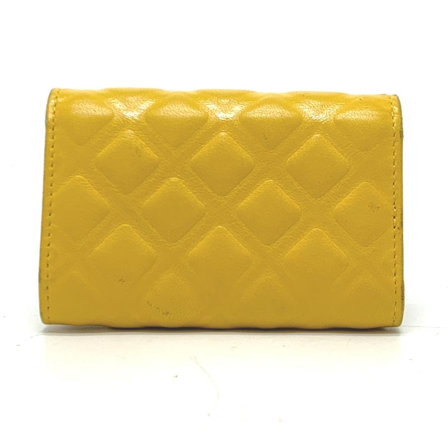 CHANEL シャネル ココマーク ダイヤモンドCC 4連 キーリング付き キーケース カーフスキン イエロー レディース【中古】 | CHANEL | 01