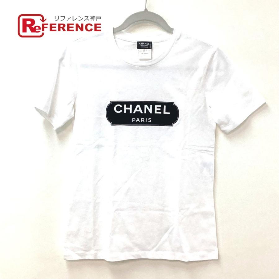 美品 S シャネル CHANEL ロゴ ユニフォーム Tシャツ 白 半袖 20P CHANEL シャネル ロゴ ユニフォーム 20P Tシャツ トップス 半袖