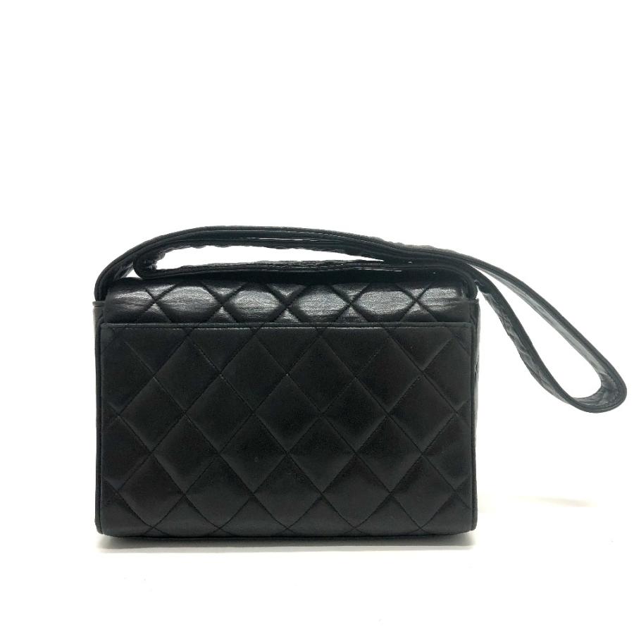 CHANEL シャネル CC ココマーク マトラッセ ショルダーバッグ ラムスキン ブラック レディース【中古】 | CHANEL | 01