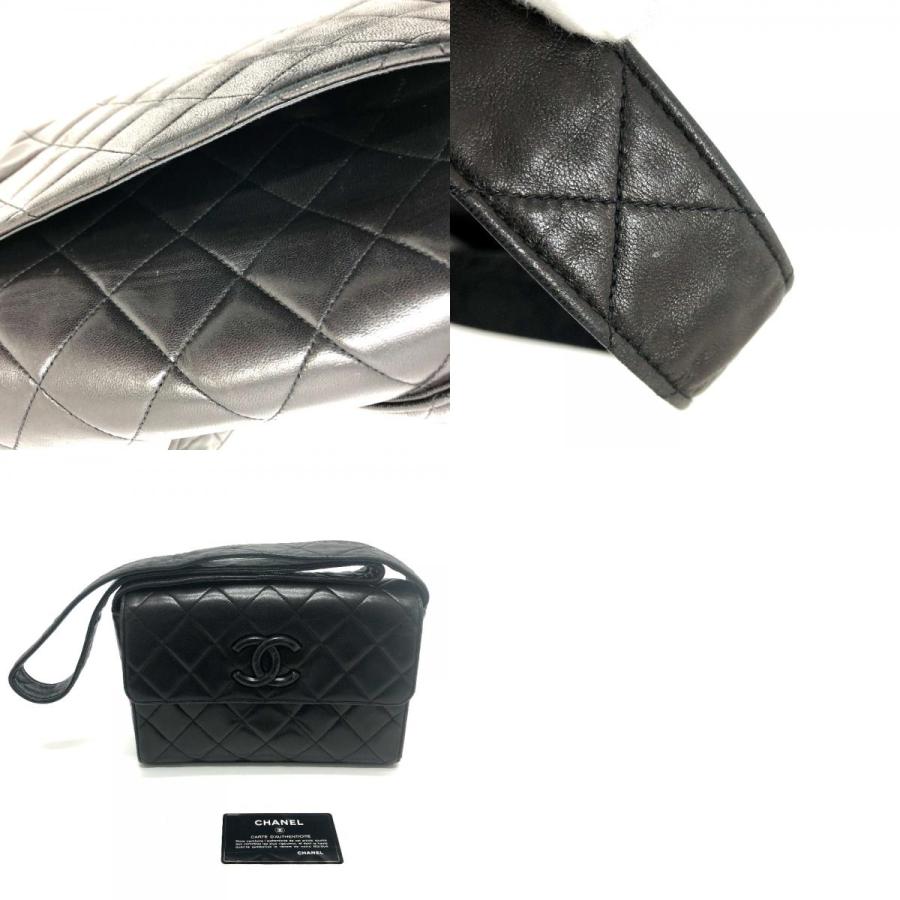 CHANEL シャネル CC ココマーク マトラッセ ショルダーバッグ ラムスキン ブラック レディース【中古】 | CHANEL | 09