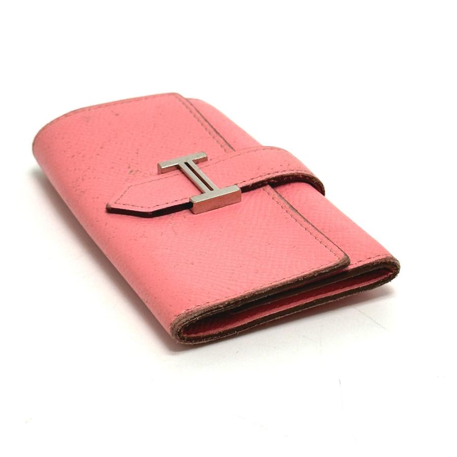 HERMES エルメス H金具 ベアン 4連 キーケース ヴォーエプソン T刻 ローズコンフェティ ピンク レディース【中古】_5