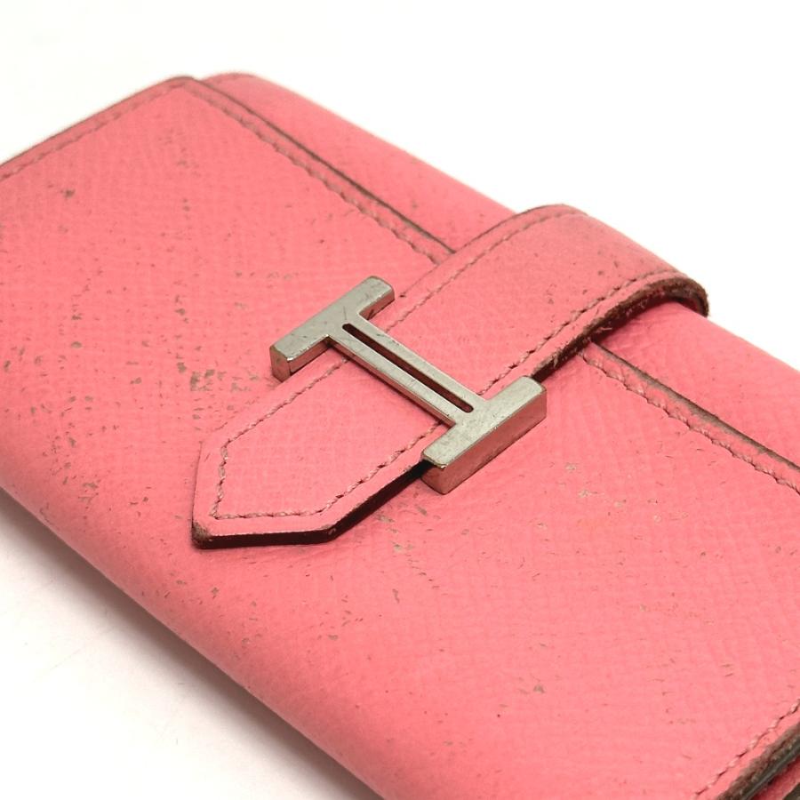 HERMES エルメス H金具 ベアン 4連 キーケース ヴォーエプソン T刻 ローズコンフェティ ピンク レディース【中古】_6