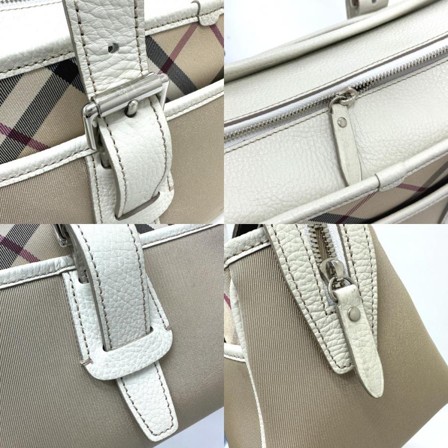 BURBERRY バーバリー チェック ミニボストンバッグ カバン ハンドバッグ ナイロン ベージュ レディース【中古】 | BURBERRY | 08