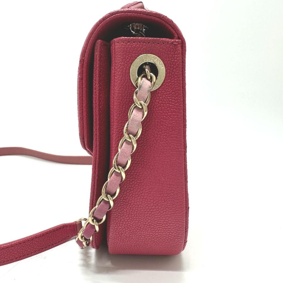 シャネル CHANEL コイル ココマーク CC カバン 2WAY チェーン ショルダーバッグ キャビアスキン ピンク系 CHANEL（シャネル） ココマーク CC コイル カバン 2WAY チェーン
