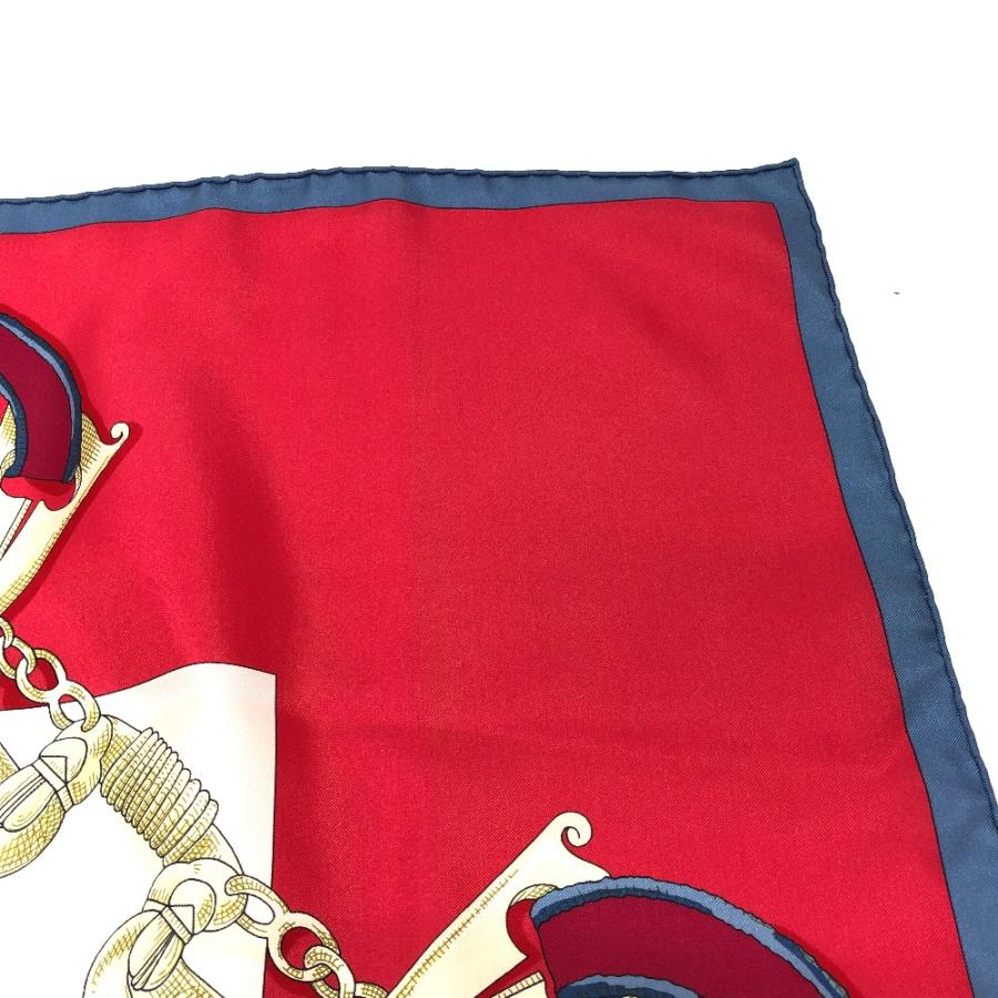 HERMES エルメス 帝王学 LINSTRUCTION DUROY スカーフ カレ 140 ショール シルク レッド レディース【中古】 | HERMES | 02