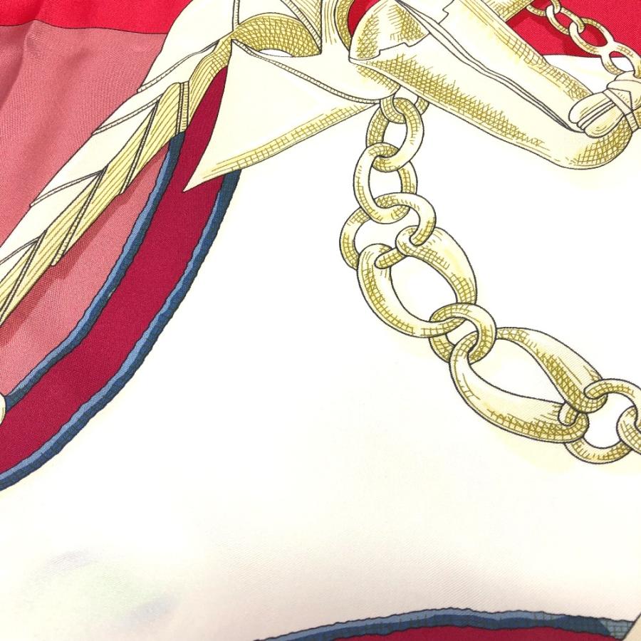 HERMES エルメス 帝王学 LINSTRUCTION DUROY スカーフ カレ 140 ショール シルク レッド レディース【中古】 | HERMES | 03