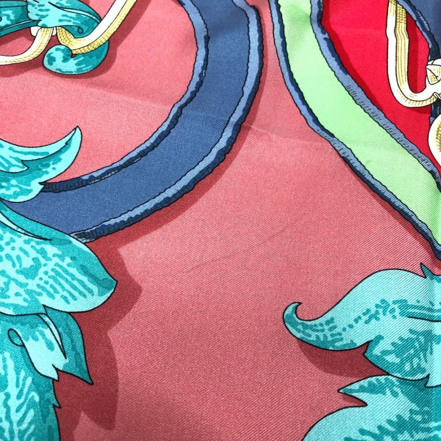 HERMES エルメス 帝王学 LINSTRUCTION DUROY スカーフ カレ 140 ショール シルク レッド レディース【中古】 | HERMES | 05