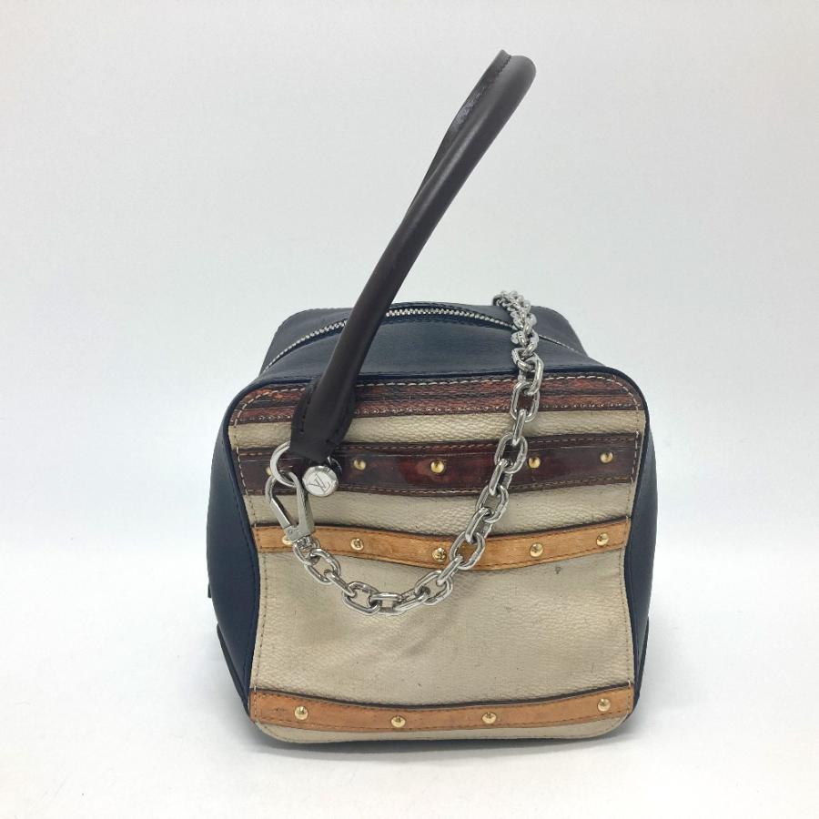 LOUIS VUITTON ルイヴィトン M52350 トロンプ ルイユ チェーン 2WAY ハンドバッグ レザー ブラック/ベージュ レディース【中古】