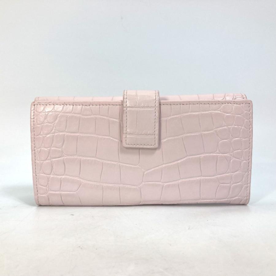 アレキサンダーワン Alexander Wang スカル ドクロ ラインストーン クロコ型押し 長財布 レザー ピンク Alexander Wang - アレキサンダーワン Alexander Wang スカル ドクロ