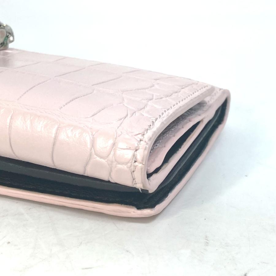 アレキサンダーワン Alexander Wang スカル ドクロ ラインストーン クロコ型押し 長財布 レザー ピンク alexanderwang（アレキサンダー・ワン） ラインストーン スカル ドクロ