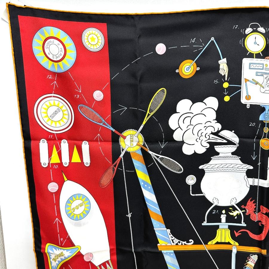 HERMES エルメス TEA FOR TWO カレ90 スカーフ シルク ブラック レディース【中古】未使用 | HERMES | 01