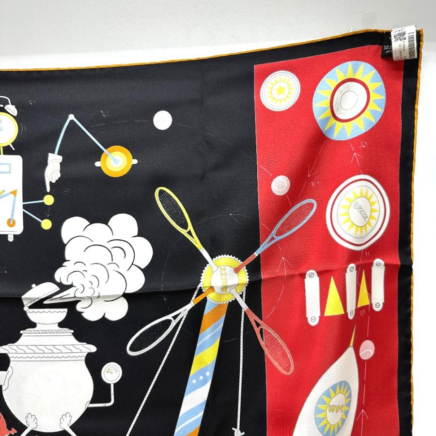 HERMES エルメス TEA FOR TWO カレ90 スカーフ シルク ブラック レディース【中古】未使用 | HERMES | 07