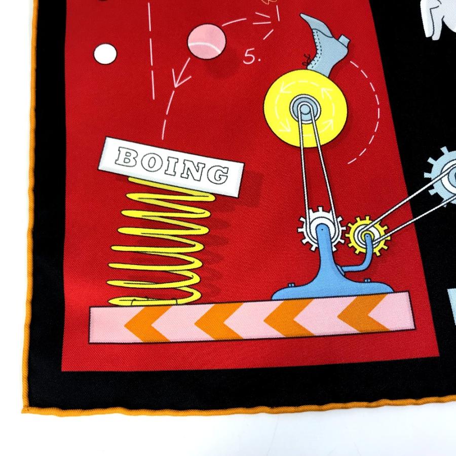 HERMES エルメス TEA FOR TWO カレ90 ファッション小物 スカーフ シルク ブラック レディース【中古】未使用 G