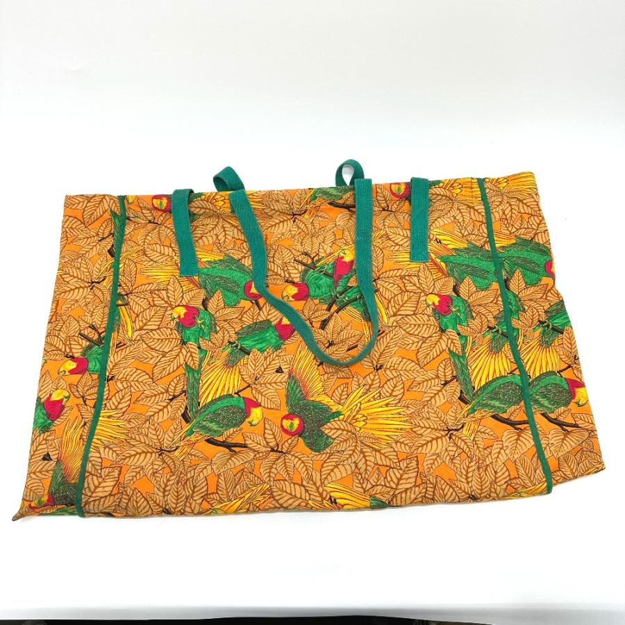 HERMES（エルメス） インコ 鳥柄 カバン トートバッグ キャンバス 