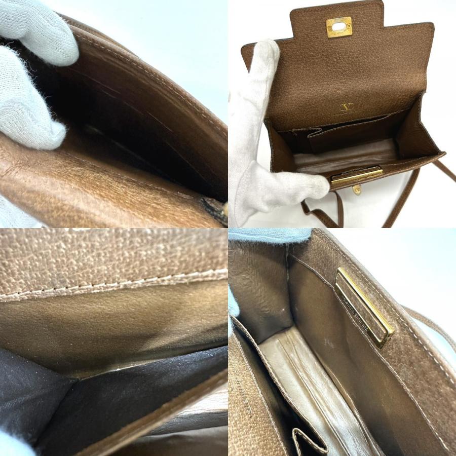 Valentino Garavani ヴァレンティノ・ガラヴァーニ ロゴ ミニ バッグ ヴィンテージ ショルダーバッグ レザー ブラウン レディース【中古】 |  | 09