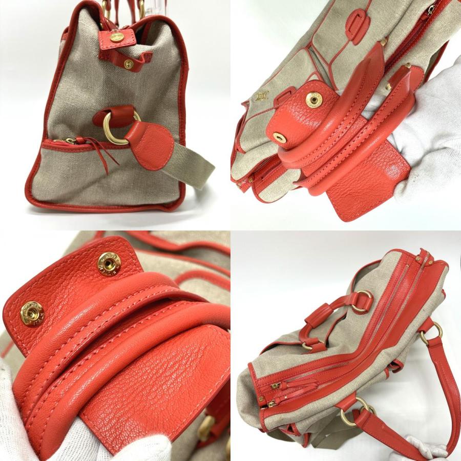 CELINE セリーヌ ロゴ ヴィンテージ 2WAY ボストンバッグ キャンバス/レザー ベージュ ユニセックス【中古】 | CELINE | 07