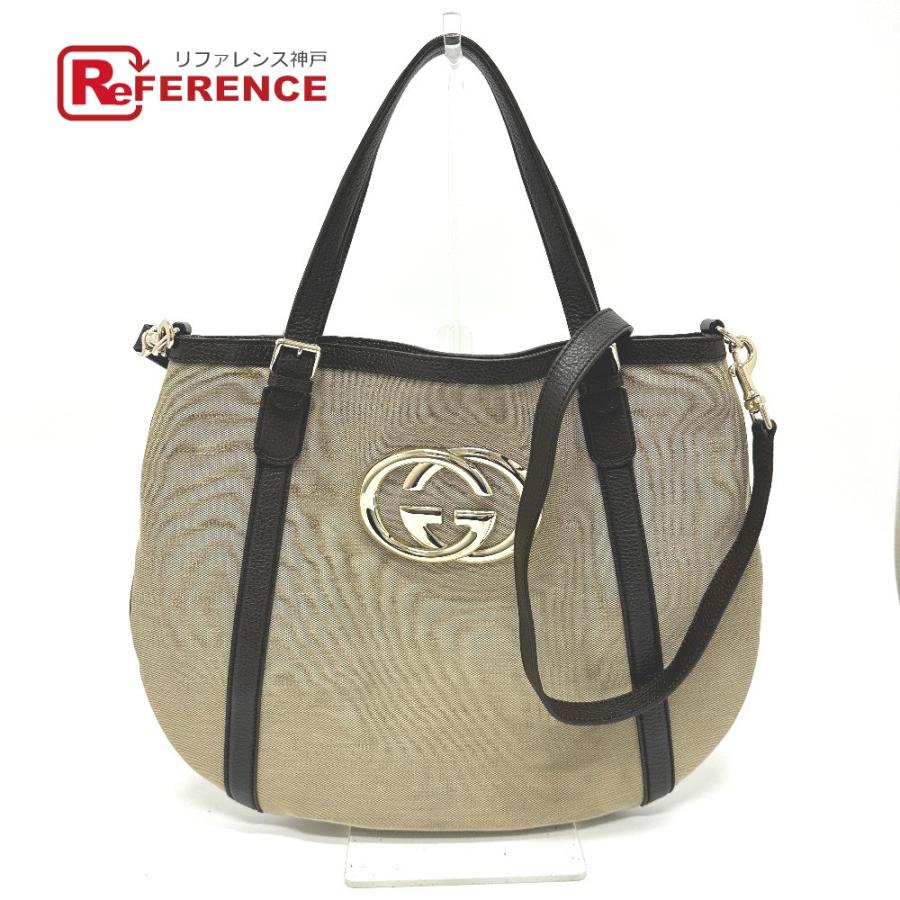 GUCCI グッチ 290832 GG ロゴ 2WAY トートバッグ キャンバス/レザー 