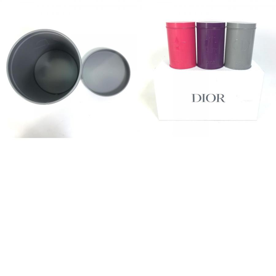 Dior ディオール CD ロゴ 3カラー 3つセット ボックス BOX インテリア ポーチ 小物入れ グレー/ピンク/パープル レディース【中古】未使用 |  | 09