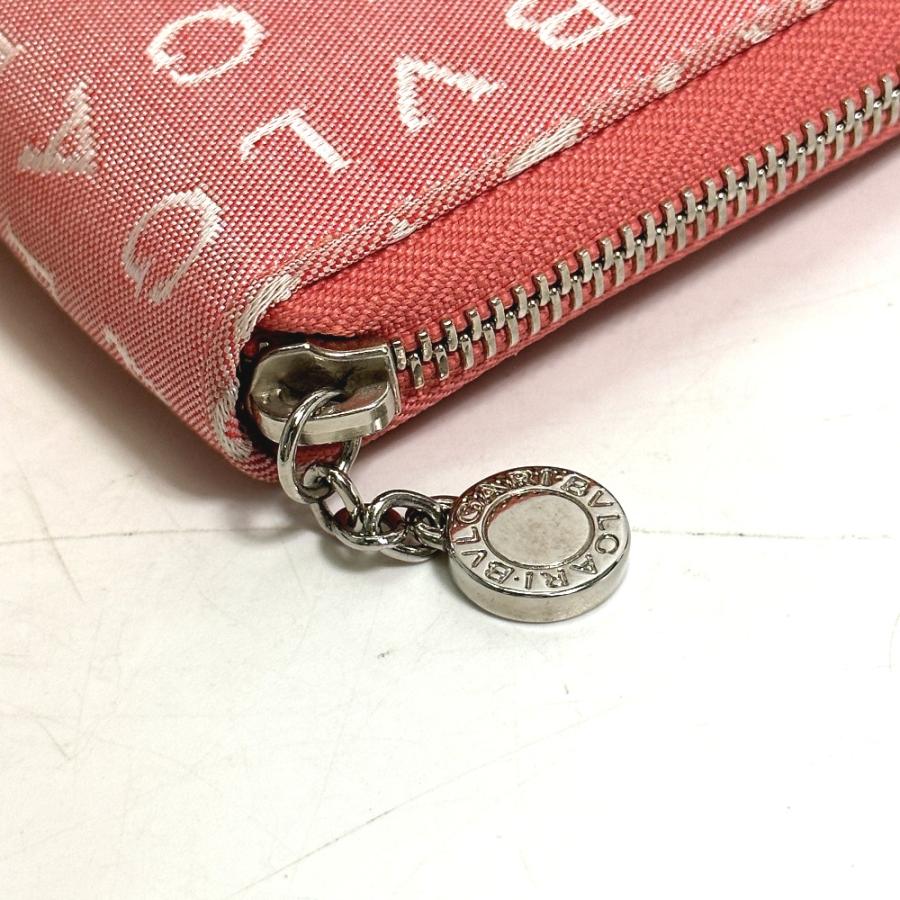 BVLGARI ブルガリ 長財布 ウォレット ロゴマニア ピンク ラウンド