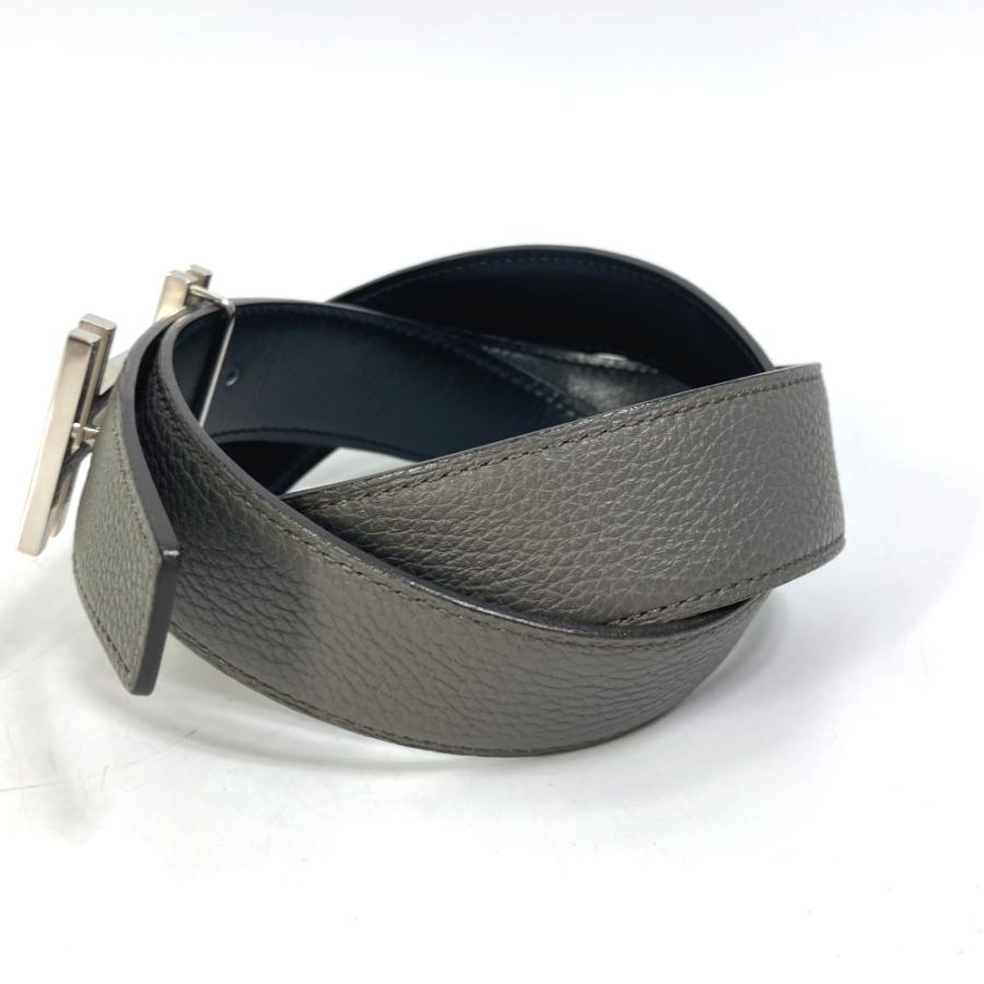 エルメス HERMES アッシュ オ カレ Hベルト ベルト トゴ Y刻 ブロン/ノワール グレー HERMES（エルメス） Hベルト アッシュ オ カレ ベルト トゴ Y刻 ブロン