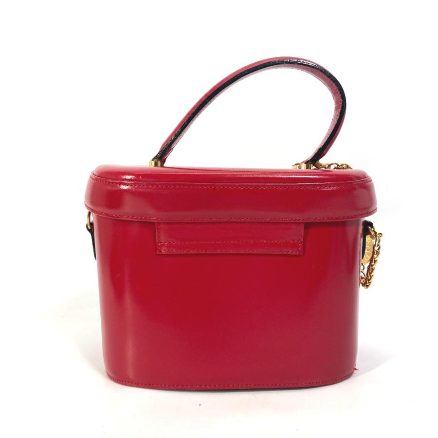 VERSACE ヴェルサーチ ヴィンテージ サンバーズト ハンドバッグ チェーンチャーム付き カバン バニティバッグ レッド レディース.【中古】 |  | 01