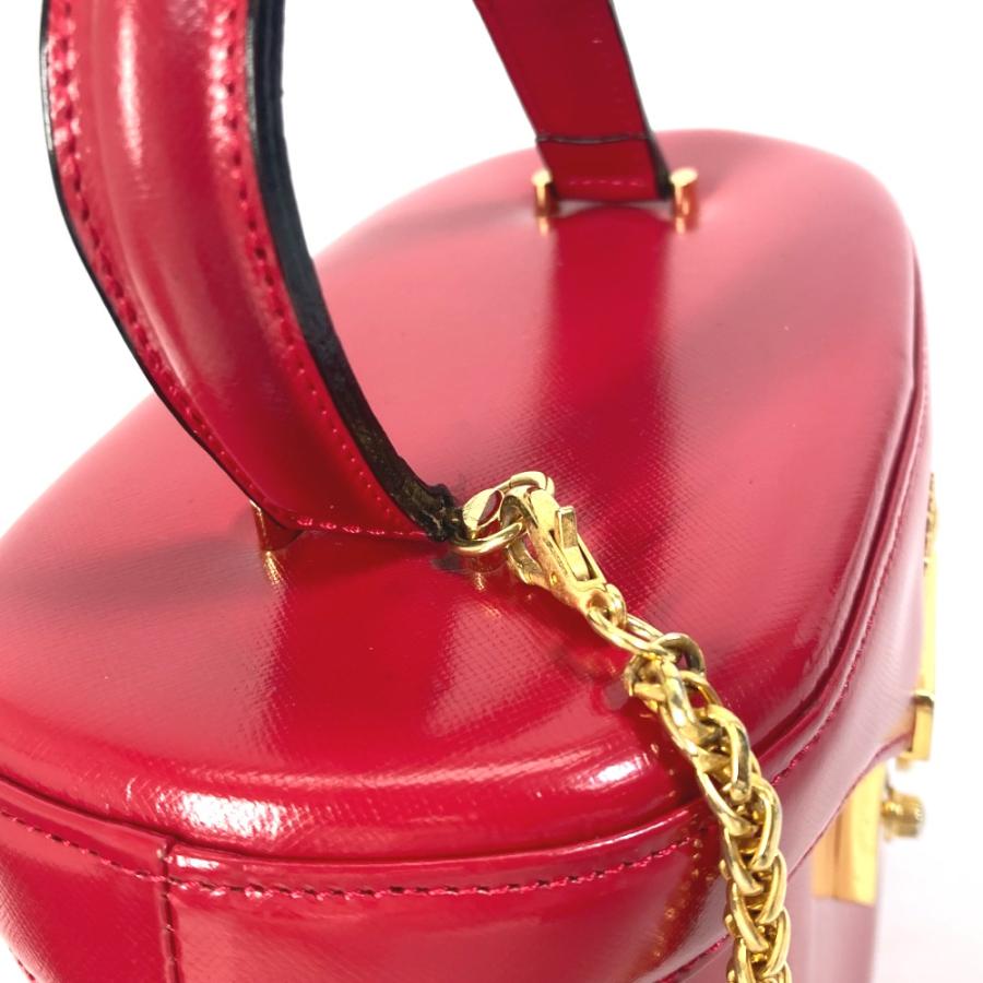 VERSACE ヴェルサーチ ヴィンテージ サンバーズト ハンドバッグ チェーンチャーム付き カバン バニティバッグ レッド レディース.【中古】 |  | 05