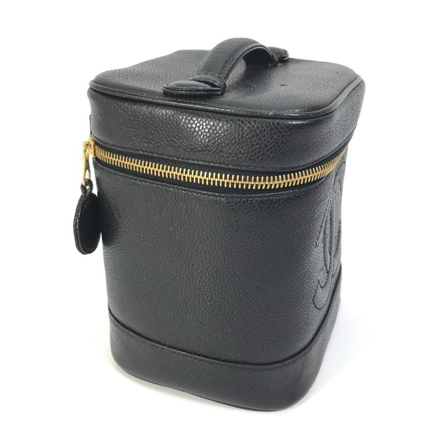 CHANEL シャネル A01998 CC ココマーク 縦型 ヴィンテージ 化粧ポーチ ハンドバッグ バニティバッグ キャビアスキン【中古】 | CHANEL | 02