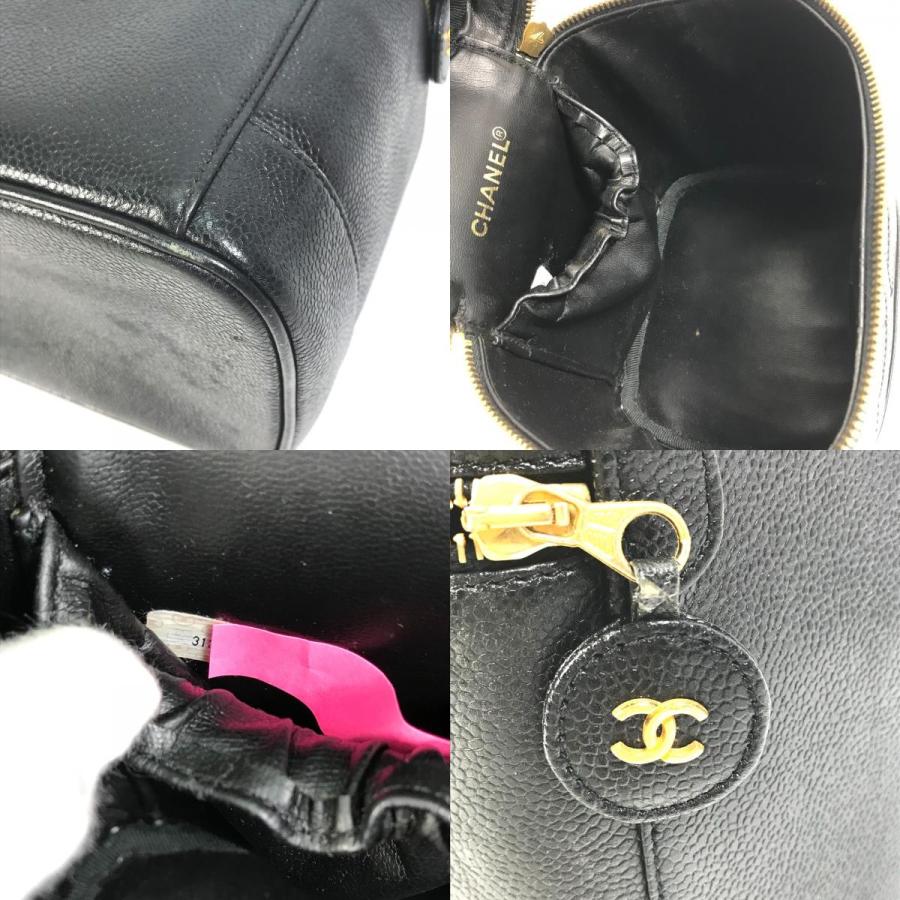 CHANEL シャネル A01998 CC ココマーク 縦型 ヴィンテージ 化粧ポーチ ハンドバッグ バニティバッグ キャビアスキン【中古】 | CHANEL | 08