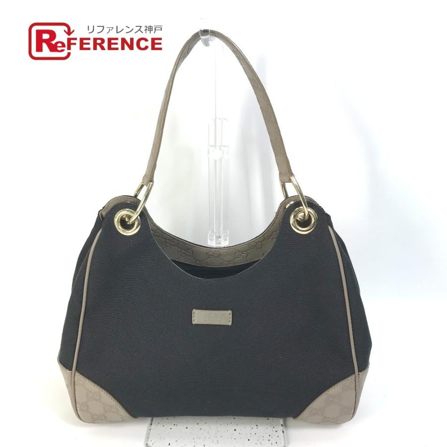 GUCCI グッチ 257265 GG グッチシマ ロゴ 肩掛け ショルダーバッグ キャンバス/レザー ダークネイビー系 レディース【中古】 | GUCCI