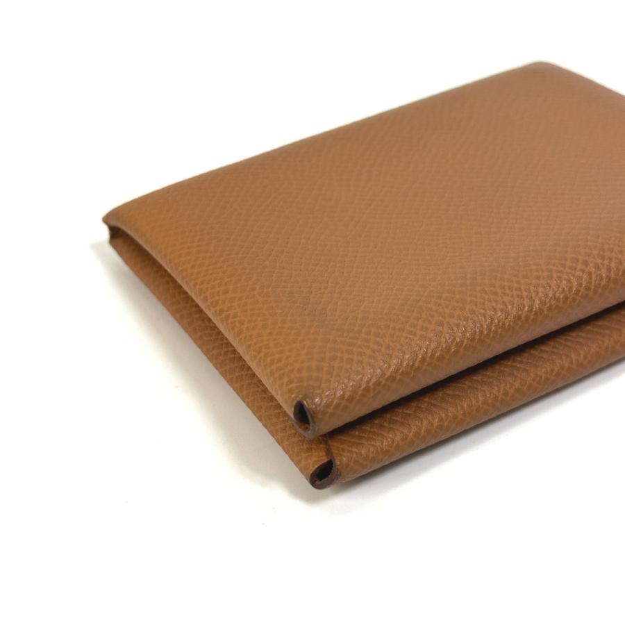HERMES エルメス 財布 カルヴィデュオ 小銭入れ コインケース カードケース カードケース ヴォーエプソン U刻 ゴールド 【中古】 | HERMES | 04