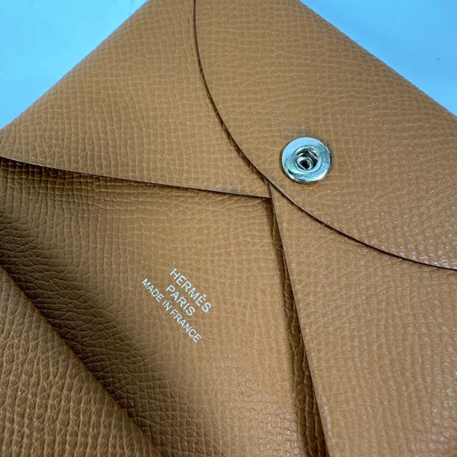 HERMES エルメス 財布 カルヴィデュオ 小銭入れ コインケース カードケース カードケース ヴォーエプソン U刻 ゴールド 【中古】 | HERMES | 07
