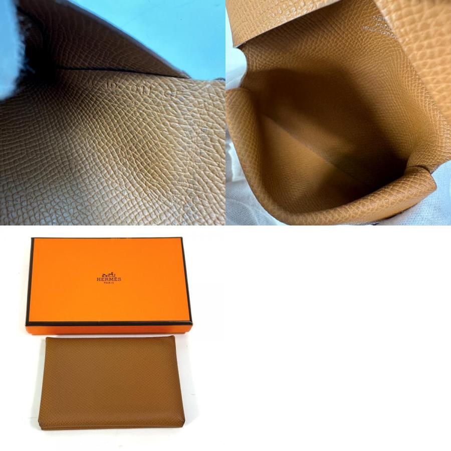 HERMES エルメス 財布 カルヴィデュオ 小銭入れ コインケース カードケース カードケース ヴォーエプソン U刻 ゴールド 【中古】 | HERMES | 09