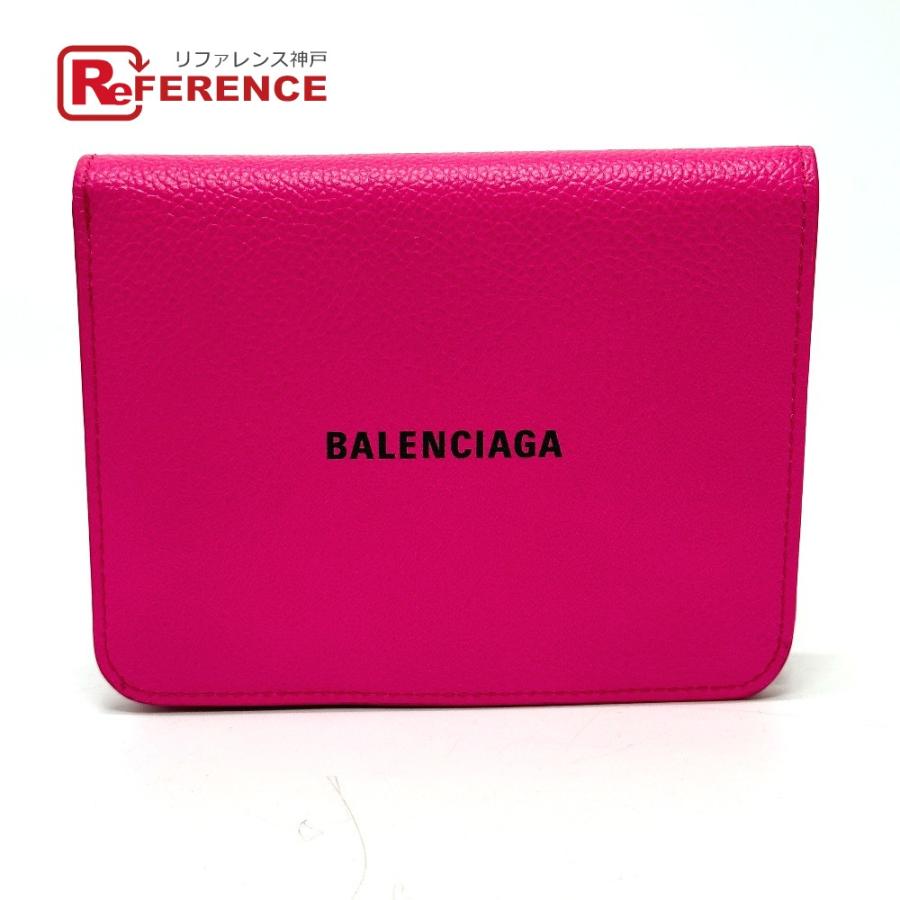 BALENCIAGA バレンシアガ ロゴ ヴィル ミディアムウォレット  2つ折り財布 レザー ピンク ユニセックス【中古】 | BALENCIAGA