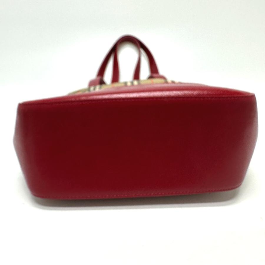 BURBERRY バーバリー  チェック トートバッグ キャンバス/レザー ベージュ/レッド レディース【中古】 | BURBERRY | 02