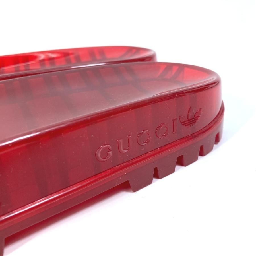 未使用 GUCCI グッチ 721229 スライド アディダス ADIDAS  コラボ ロゴ 靴 サンダル レッド レディース【中古】 | GUCCI | 06