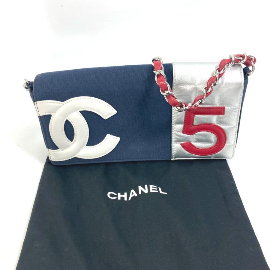 CHANEL シャネル NO.5 ナンバー5 チェーンバッグ 肩掛け カバン ヴィンテージ ショルダーバッグ ネイビー レディース【中古】 | CHANEL | 03